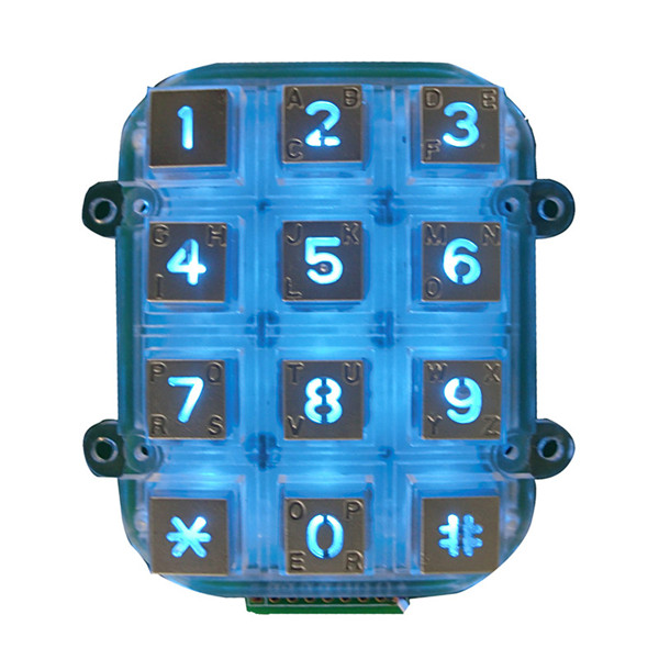 Waterproof LED backlit keypad B662