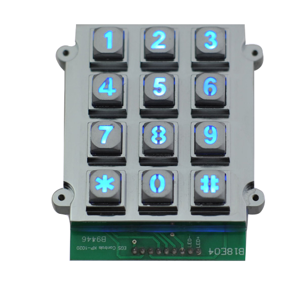3x4 zinc alloy backlight keypad B661