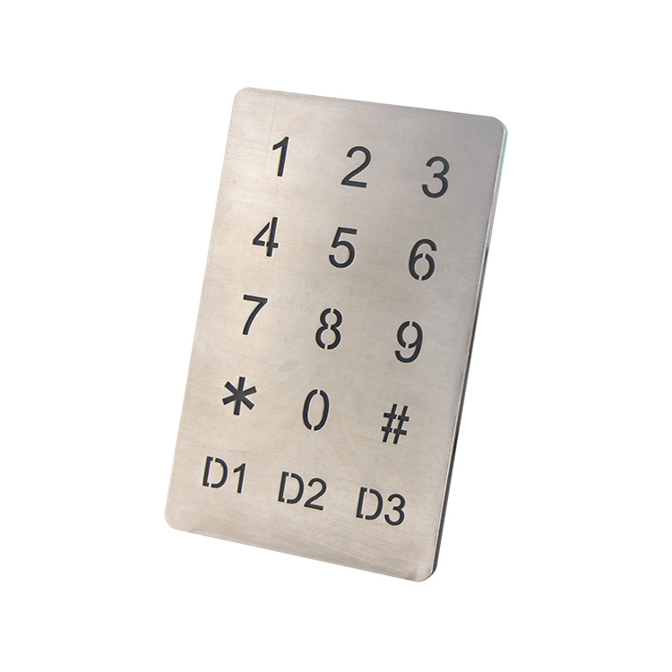 Optical touch 15 keys IP 65 waterproof illuminated stainless steel keypad B809
