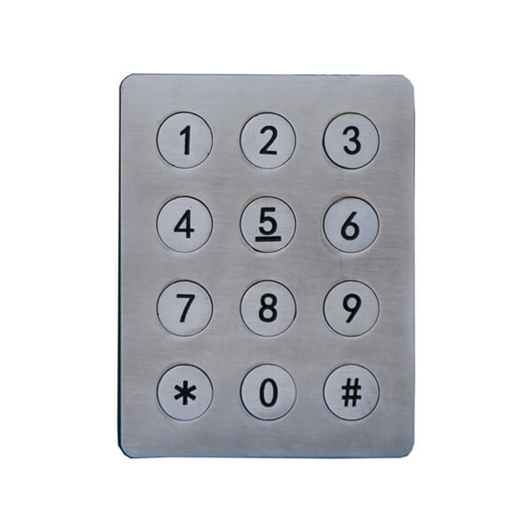 3x4 waterproof outdoor round button programmable numeric security keypad B704