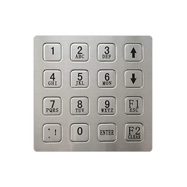4x4 digital metal wall mounted anti vandalism cnc machine keypad B723